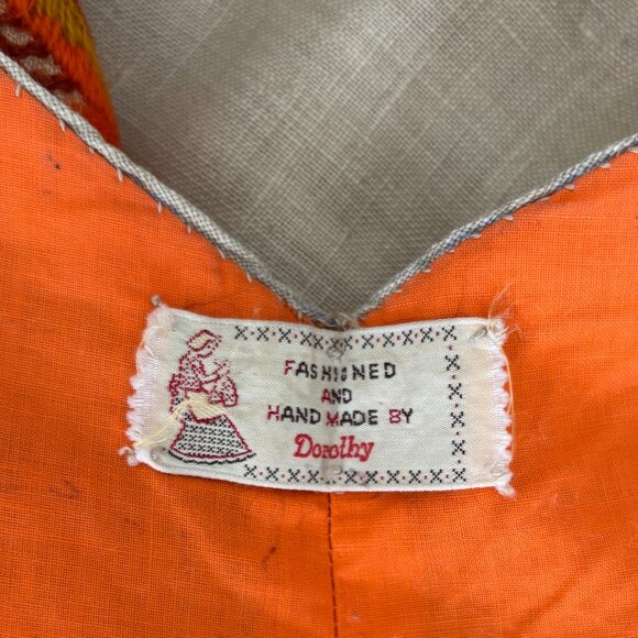 Vintage Hippie Handmade Crewel Embroidery Tote Bag Purse - Picture 10 of 11